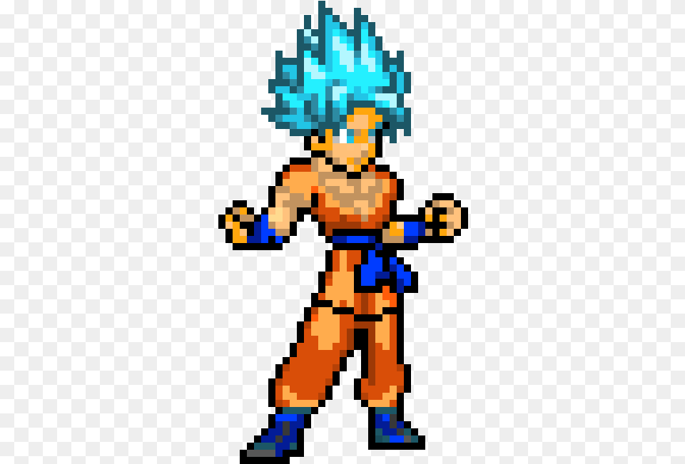 Super Saiyan God Super Saiyan Goku Pixel Blue Kaioken Goku, Qr Code, Person Png Image