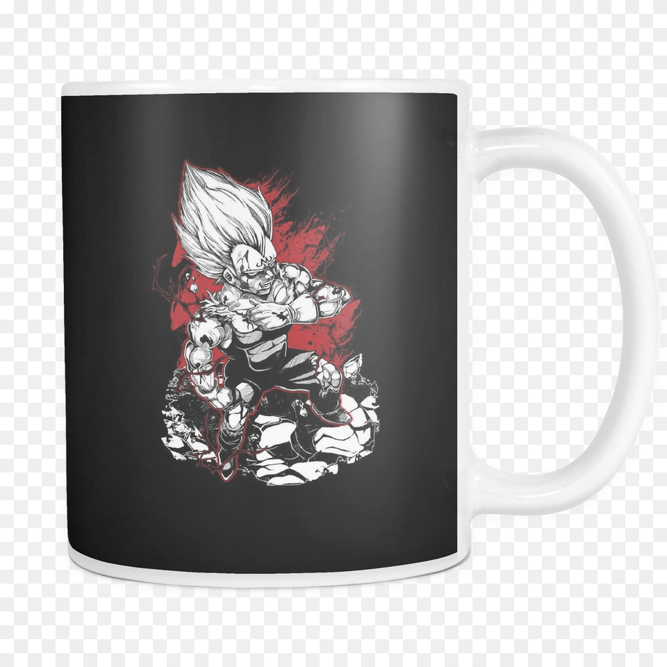 Super Saiyan Majin Vegeta 11oz Coffee Mug Super Saiyan Majin Vegeta Lift Up When Being Knocked, Cup, Person, Beverage, Book Png