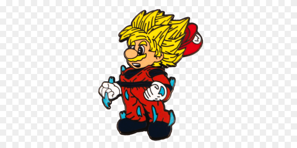 Super Saiyan Mario Hat Pin Baine Visuals, Baby, Person, Book, Comics Free Png