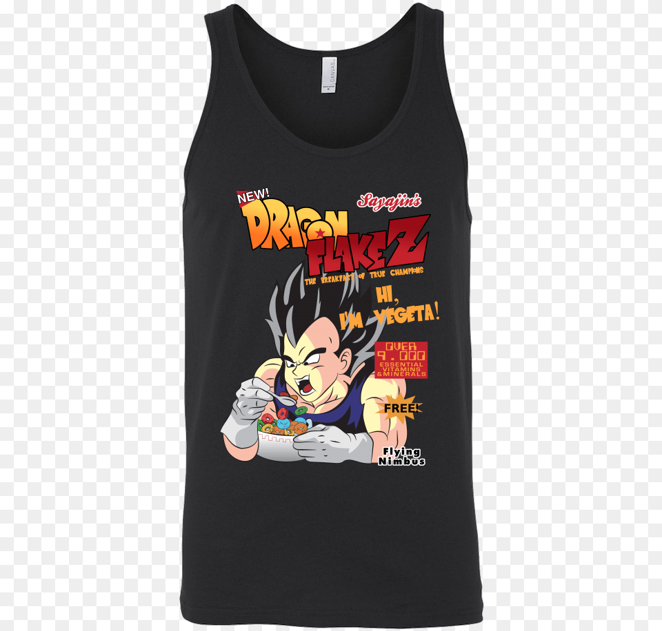 Super Saiyan Vegeta Dragon Flake Z Cereal Easily Distracted By Pugs, Clothing, Tank Top, Baby, Face Free Transparent Png