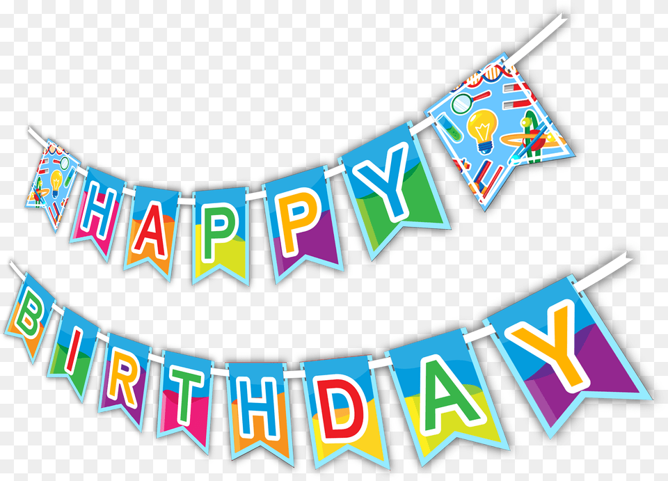 Super Science Happy Birthday Banner, Text, People, Person Png