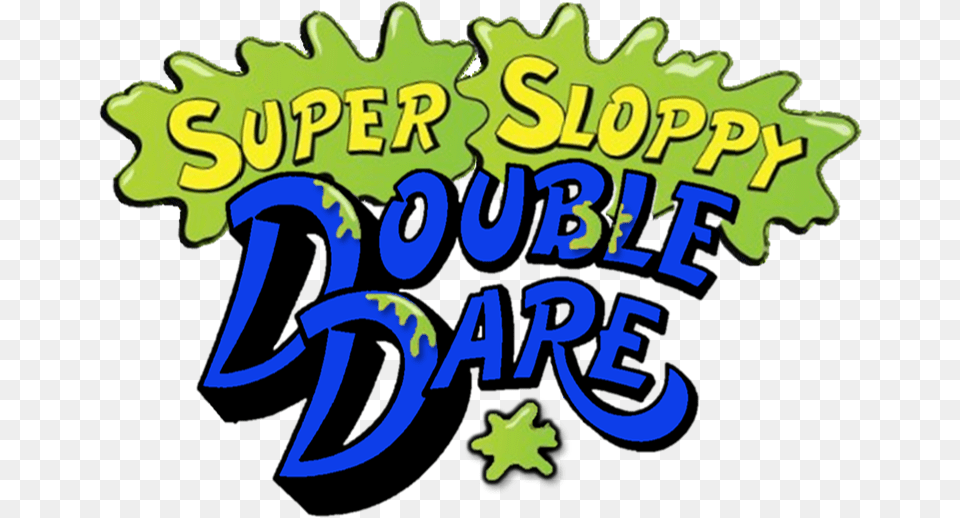 Super Sloppy Double Dare Blue Logo Double Dare Nickelodeon, Text, Outdoors Png Image