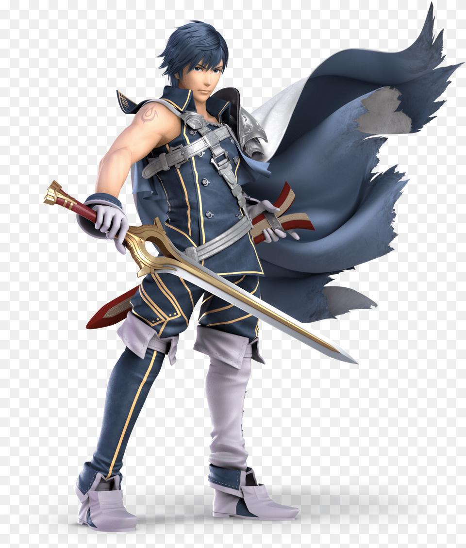 Super Smash Bros Ultimate Chrom, Sword, Weapon, Person, Face Free Png Download