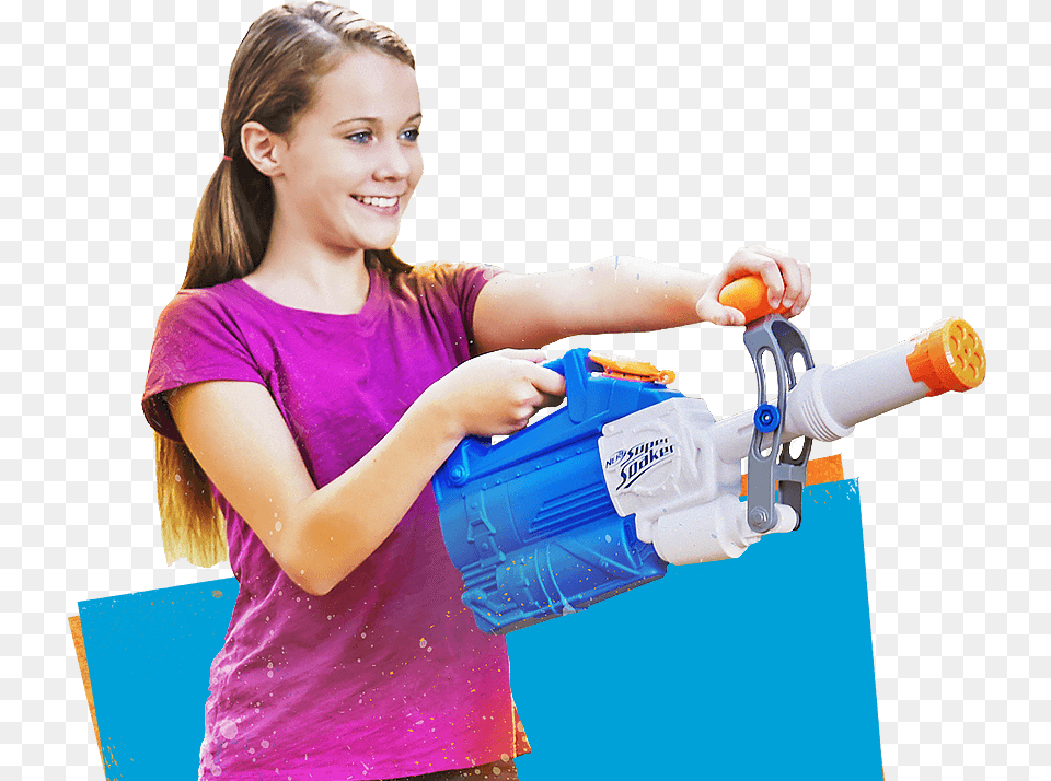 Super Soaker Water Blasters Accessories U0026 Videos Nerf Nerf Super Soaker Hydra, Child, Cleaning, Female, Girl Png Image