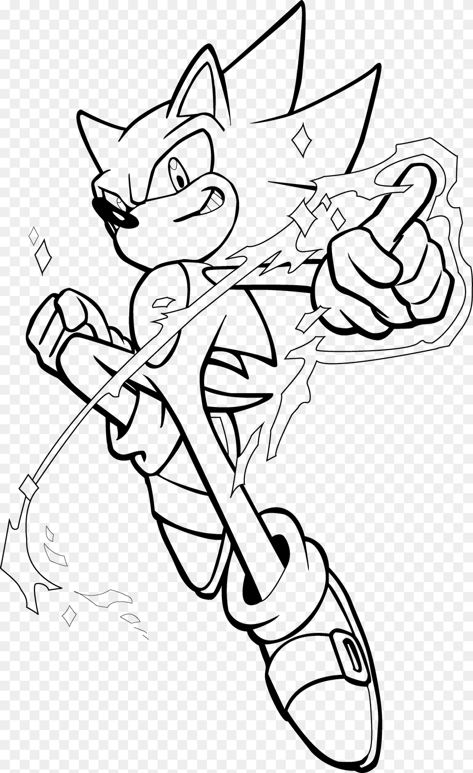 Super Sonic Drawing Super Sonic Black And White, Book, Comics, Publication, Art Png Image