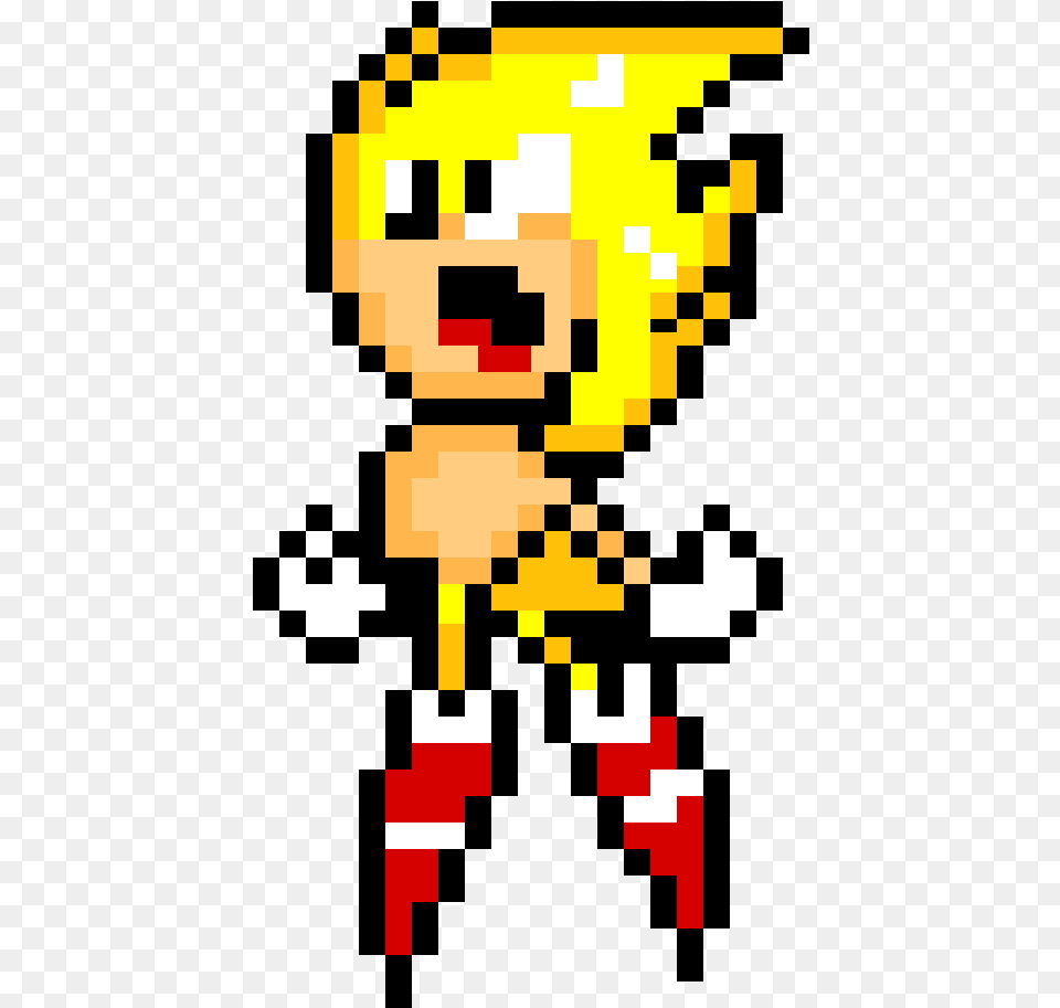 Super Sonic Pixel Art Head Base, First Aid Free Png Download