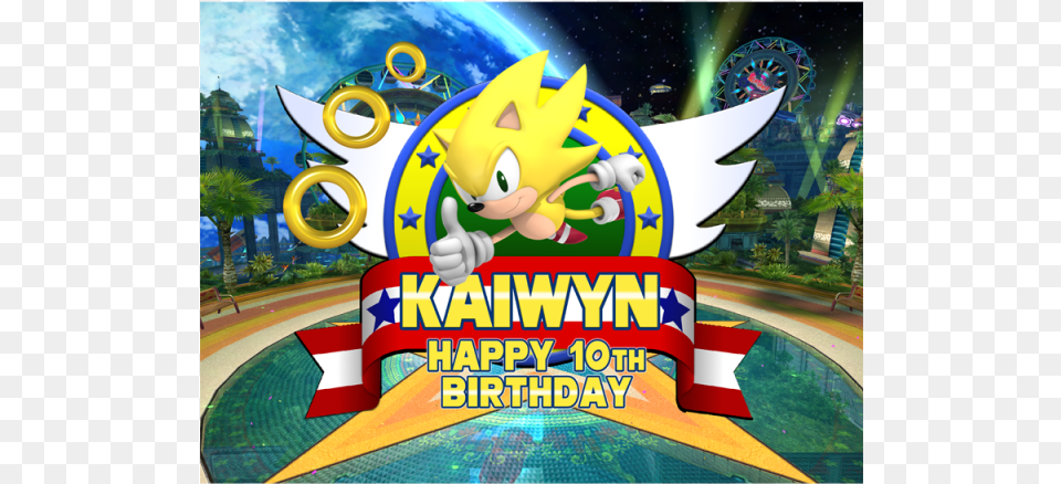 Super Sonic The Hedgehog Cake, Bench, Furniture Free Png