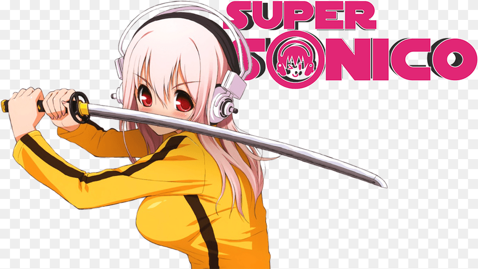 Super Sonico The Animation Image Super Sonico Wallpaper, Book, Comics, Weapon, Sword Free Png