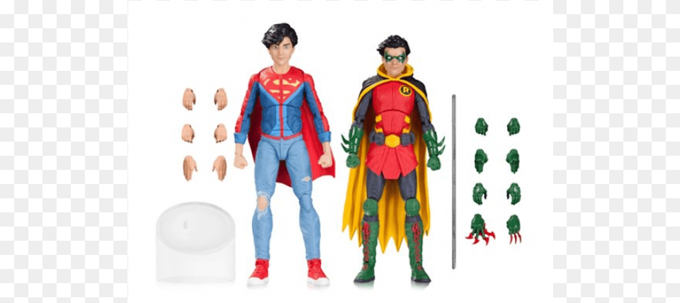 Super Sons Dc Icons, Cape, Clothing, Person, Costume Free Transparent Png