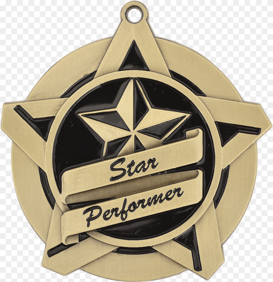 Super Star Medals Star Performer Art Trophy, Badge, Logo, Symbol, Helmet Free Png Download