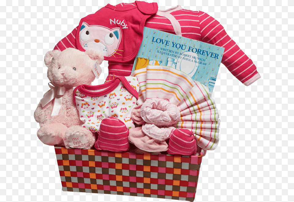 Super Stripe Basket Girl Teddy Bear, Teddy Bear, Toy Free Png