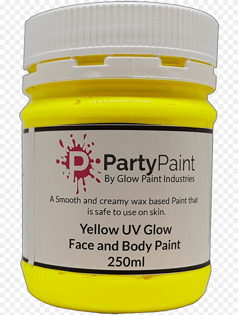 Super Sun Yellow Uv Glow Face And Body Paint Paste, Paint Container, Food, Mustard Png Image