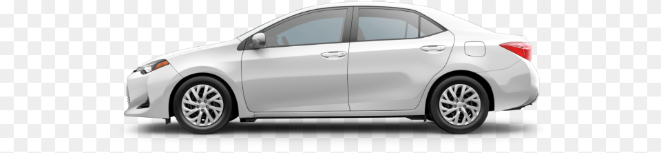 Super White Toyota Corolla Side View, Car, Vehicle, Sedan, Transportation Png Image