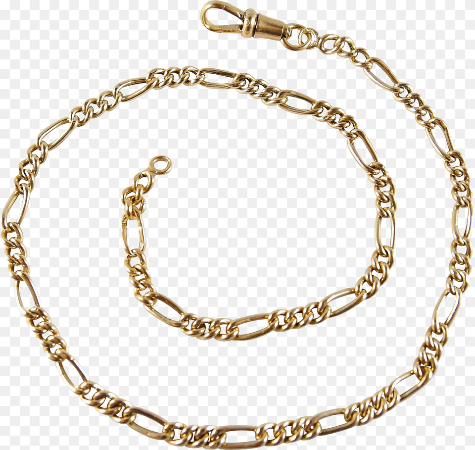 Superb Solid Gold Curb Elongated Figaro Link Chain State Of Texas Bexar County Seal, Accessories, Jewelry, Necklace, Bracelet Png Image