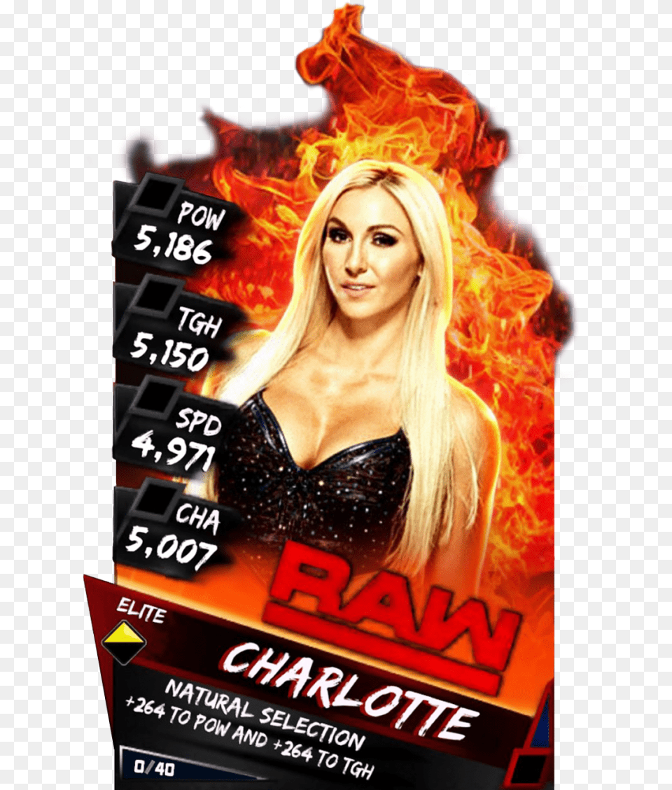 Supercard Charlotte S3 Elite Raw Wwe Supercard Elite Cards, Adult, Poster, Person, Woman Free Png Download