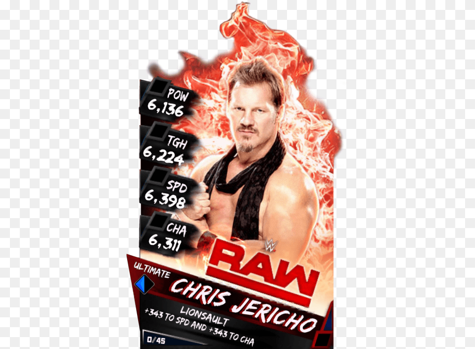 Supercard Chrisjericho S3 Ultimate Raw Wwe Supercard Roman Reigns Ultimate, Advertisement, Poster, Adult, Male Free Png