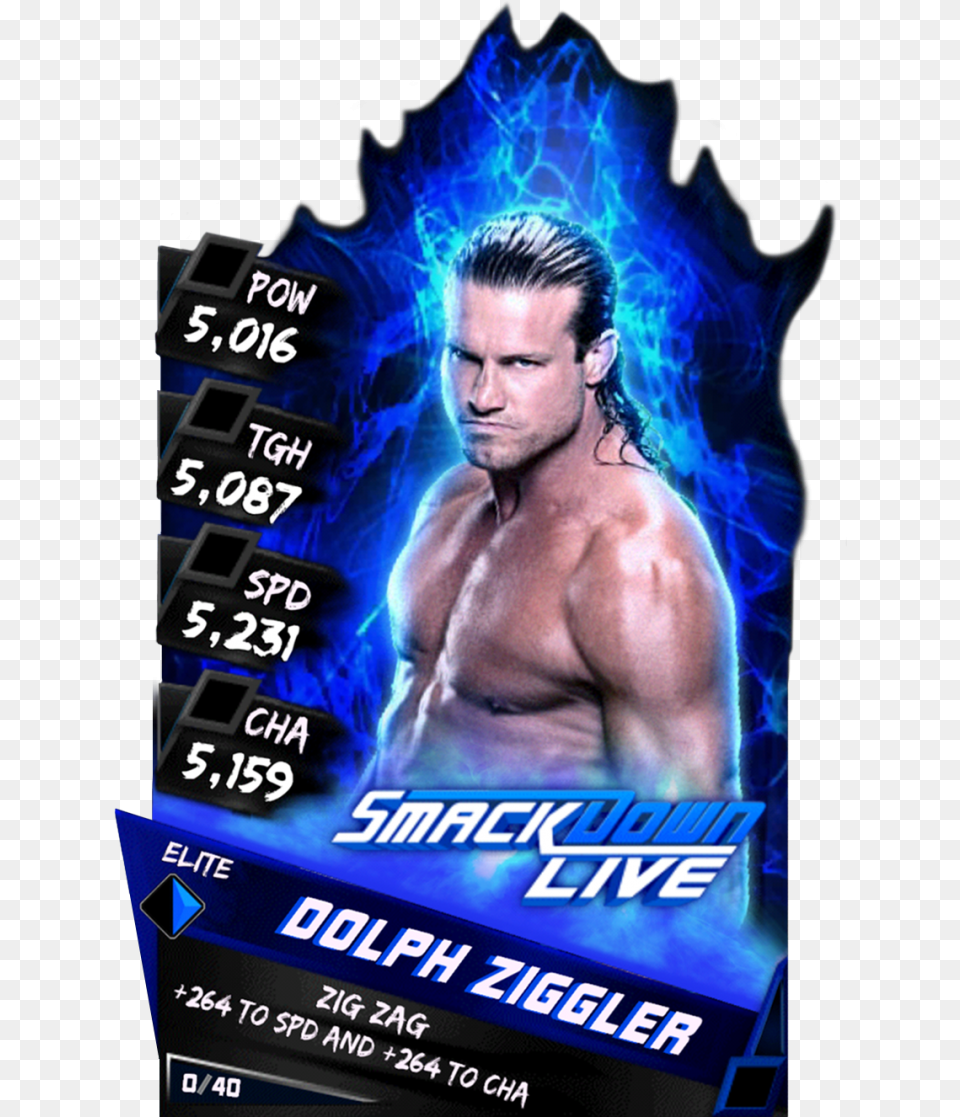 Supercard Dolphziggler S3 Elite Smackdown 9602 Wwe Supercard Elite Aj Styles, Advertisement, Poster, Adult, Male Png Image
