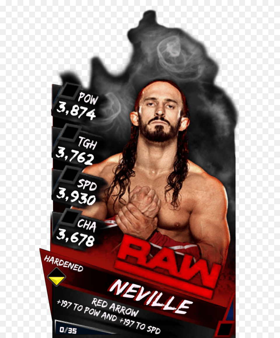 Supercard Neville S3 Hardened Raw Wwe Supercard Hardened Cards, Poster, Advertisement, Person, Man Free Transparent Png