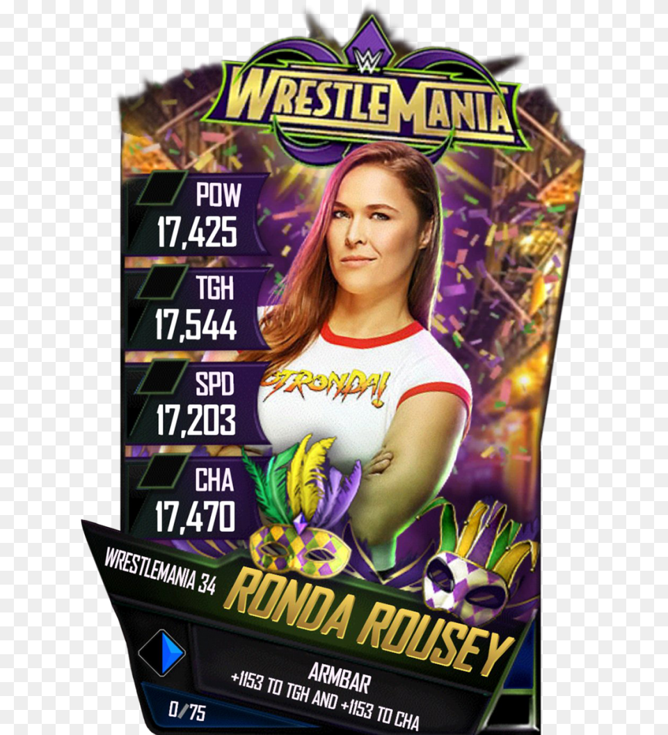 Supercard Rondarousey S4 19, Advertisement, Poster, Adult, Female Free Png