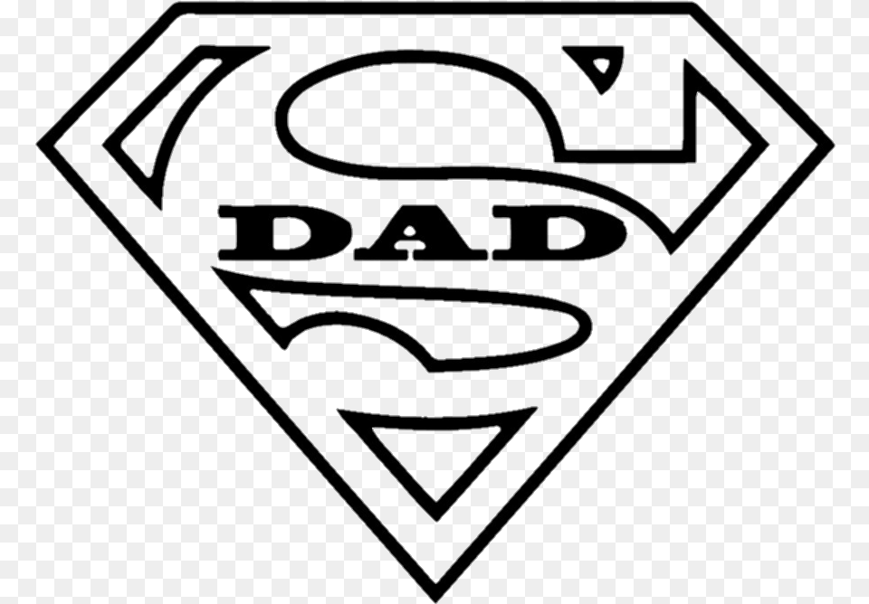 Superdad Superman Logo Coloring Sheet, Symbol, Badge Free Png Download