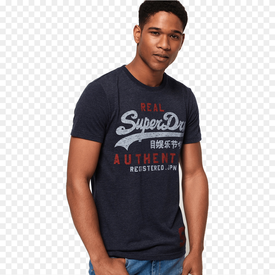 Superdry Men39s Vintage Authentic Duo Tee Navy, Clothing, T-shirt, Adult, Male Png Image