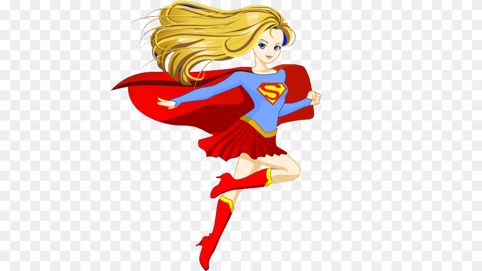 Supergirl Clip Superwoman Cartoon Supergirl, Book, Comics, Publication, Adult Png