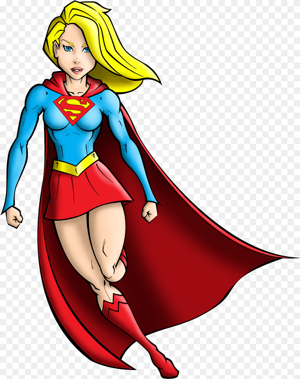 Supergirl Color By Jest84 Supergirl Color By Jest84 Cartoon Supergirl Clipart, Book, Cape, Publication, Clothing Png Image