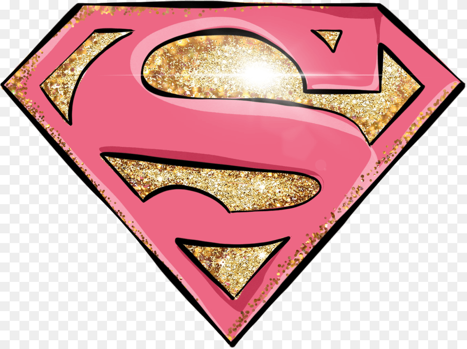 Supergirl Logo Pink S Goldglitter Sparkles Supermom Sup Supergirl Logo, Symbol Png Image