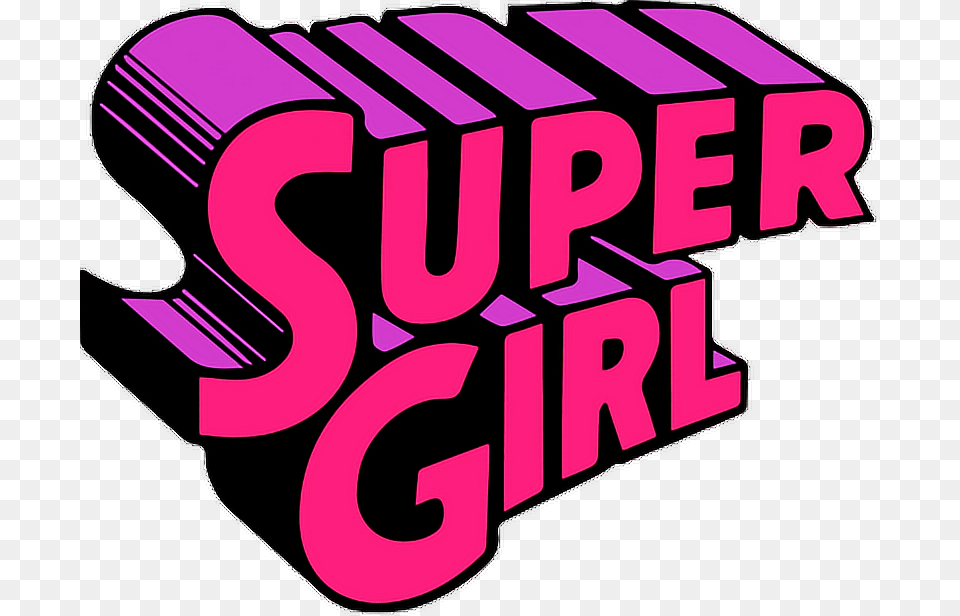 Supergirl Pink Girl Superwoman Purple Quotes, Text, Number, Symbol, Art Png Image