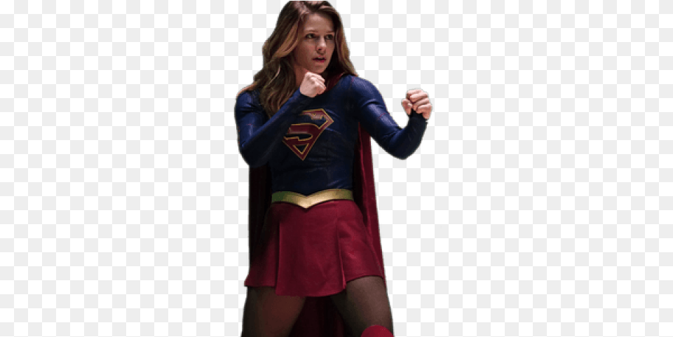 Supergirl Transparent Running, Person, Long Sleeve, Skirt, Hand Free Png Download