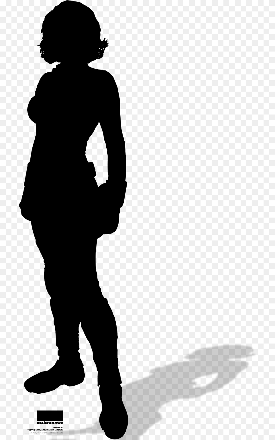 Superhero Black Widow Silhouette, Gray Png