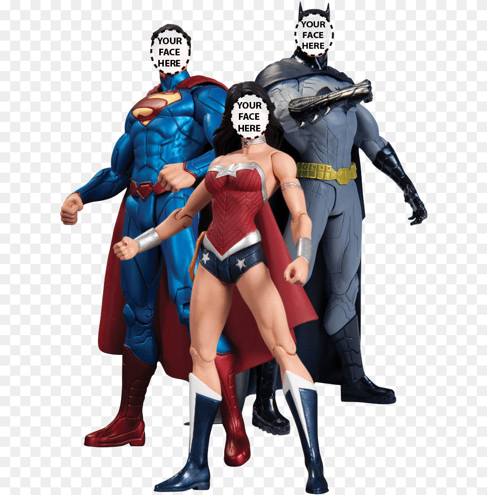 Superhero Boxset Personalized Dc Comic Wonder Woman Superman Batman, Adult, Female, Person, Clothing Free Transparent Png