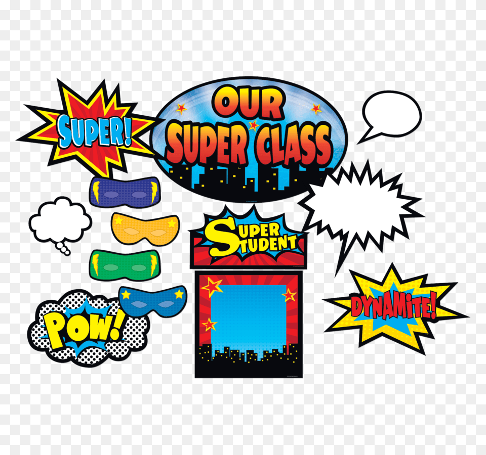 Superhero Bulletin Board Display Set Free Png