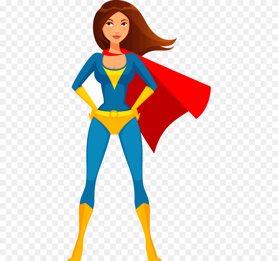 Superhero Clipart Girls Woman Superhero Clipart, Person, Cape, Clothing, Costume Free Transparent Png
