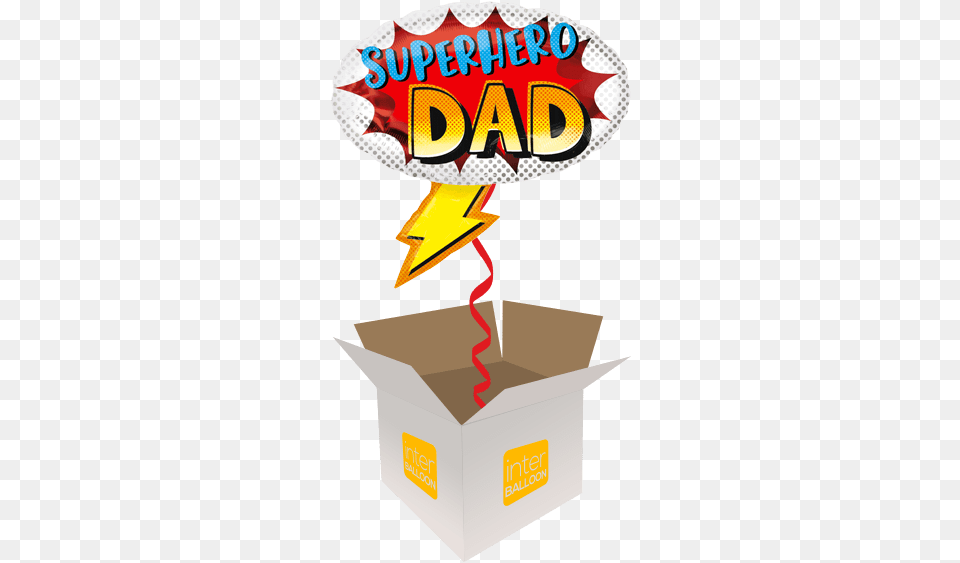 Superhero Dad Thunderbolt, Box, Cardboard, Carton, Package Png Image