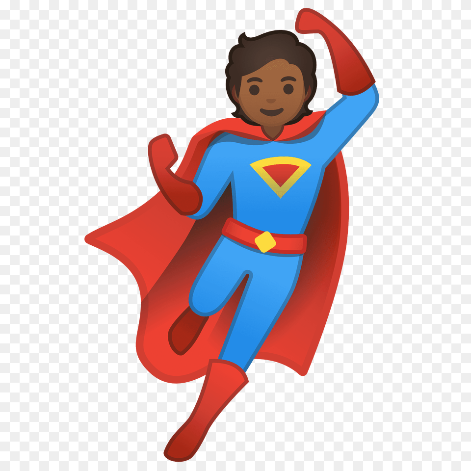 Superhero Emoji Clipart, Cape, Clothing, Costume, Person Png Image