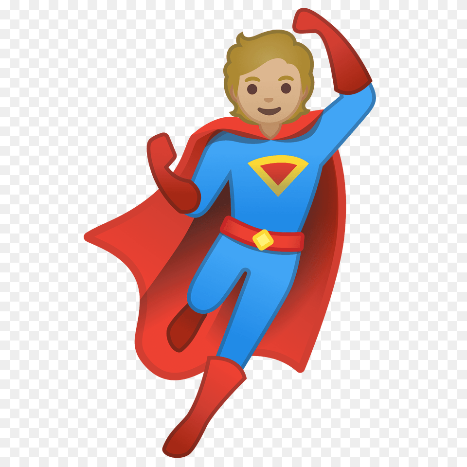 Superhero Emoji Clipart, Cape, Clothing, Costume, Person Png Image