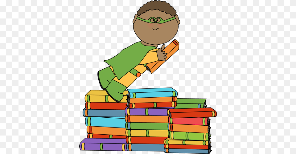 Superhero Flying With A Book From Mycutegraphics Superhero Kids, Person, Reading, Publication, Baby Png Image