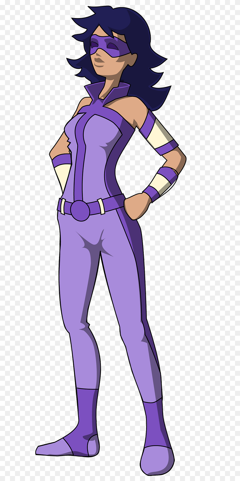 Superhero Girl In Purple Clipart, Book, Clothing, Comics, Costume Free Png