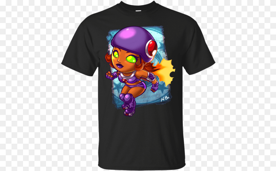 Superhero Roller Derby Starfire Teen Titans T Shirt Pediatric Cancer T Shirt, Clothing, T-shirt, Baby, Person Free Png Download