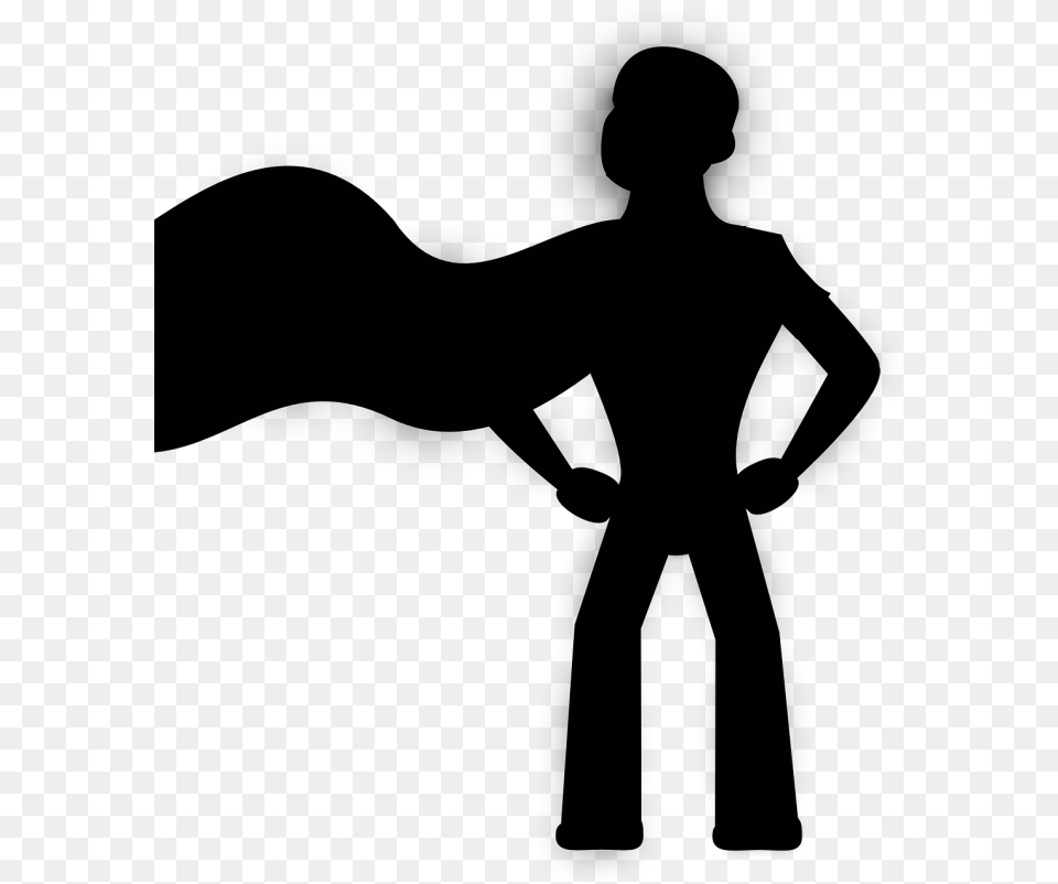 Superhero Silhouette Superman Batman Silhouette Superhero Transparent, Gray Free Png