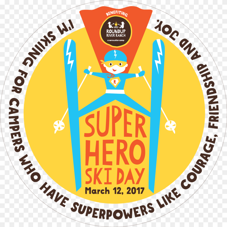 Superhero Ski Day Vvp Events Calendar Circle, Advertisement, Poster, Logo, Baby Free Png