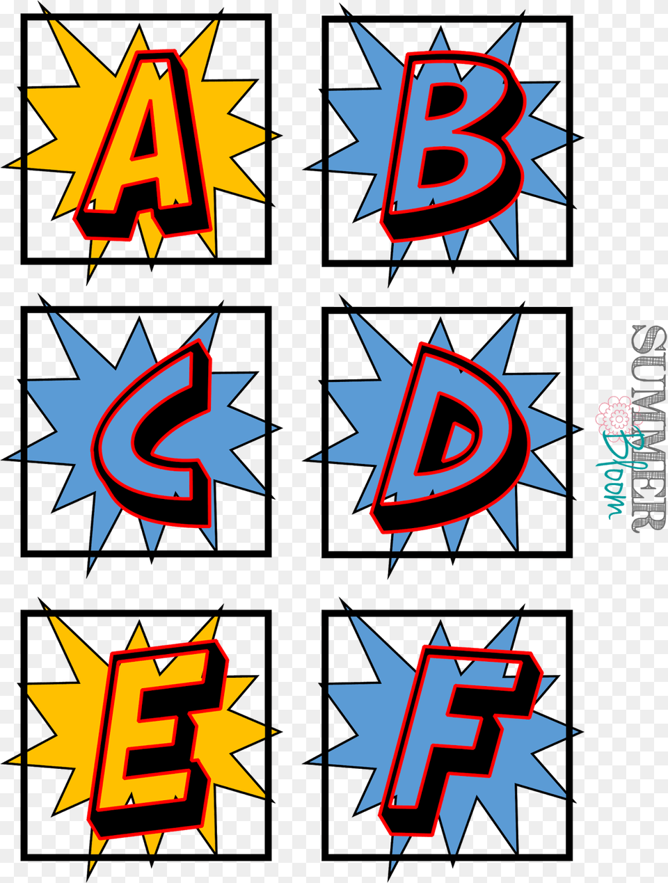 Superhero Word Wall Alphabet Superhero Letter Template, Light, Symbol, Dynamite, Weapon Free Png Download