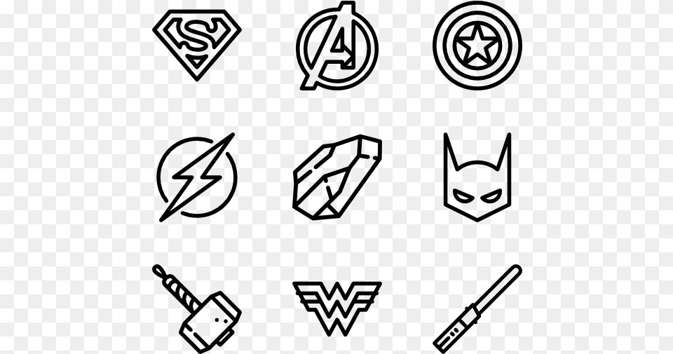 Superheroes And Villains Icones Geek, Gray Png Image