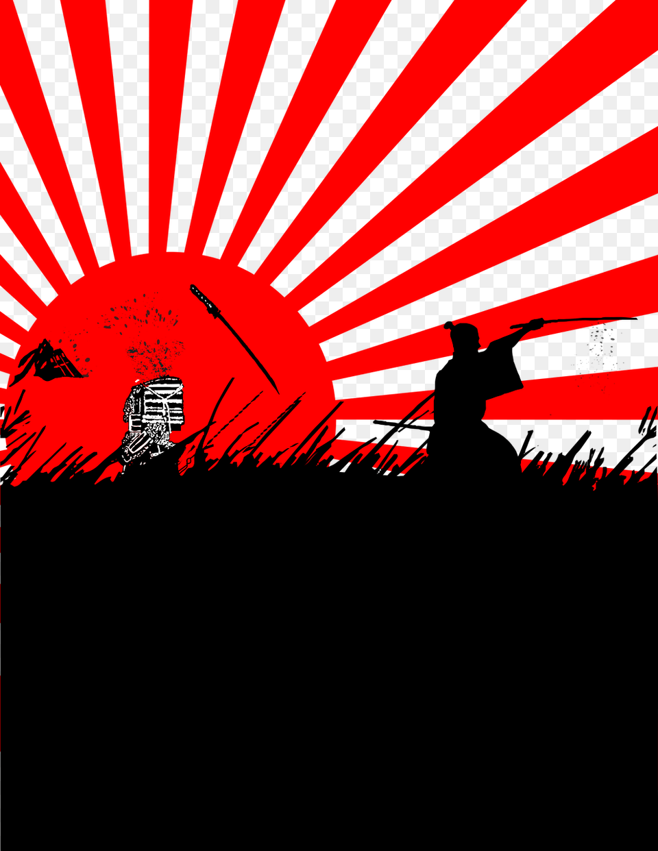 Superior Samurai Flag Beheading His Enemy On A Background Samurai, Light, Art Free Png Download