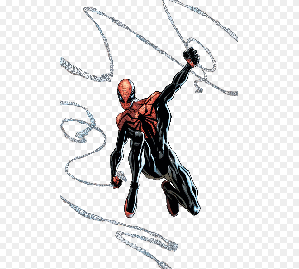 Superior Spiderman Spider Man On Profil, Rope, Adult, Male, Person Png Image