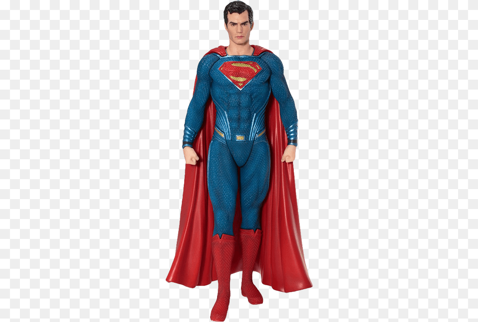 Superman 110 Scale Artfx Kotobukiya Figure Superman Justice League 2017, Cape, Clothing, Costume, Person Png Image