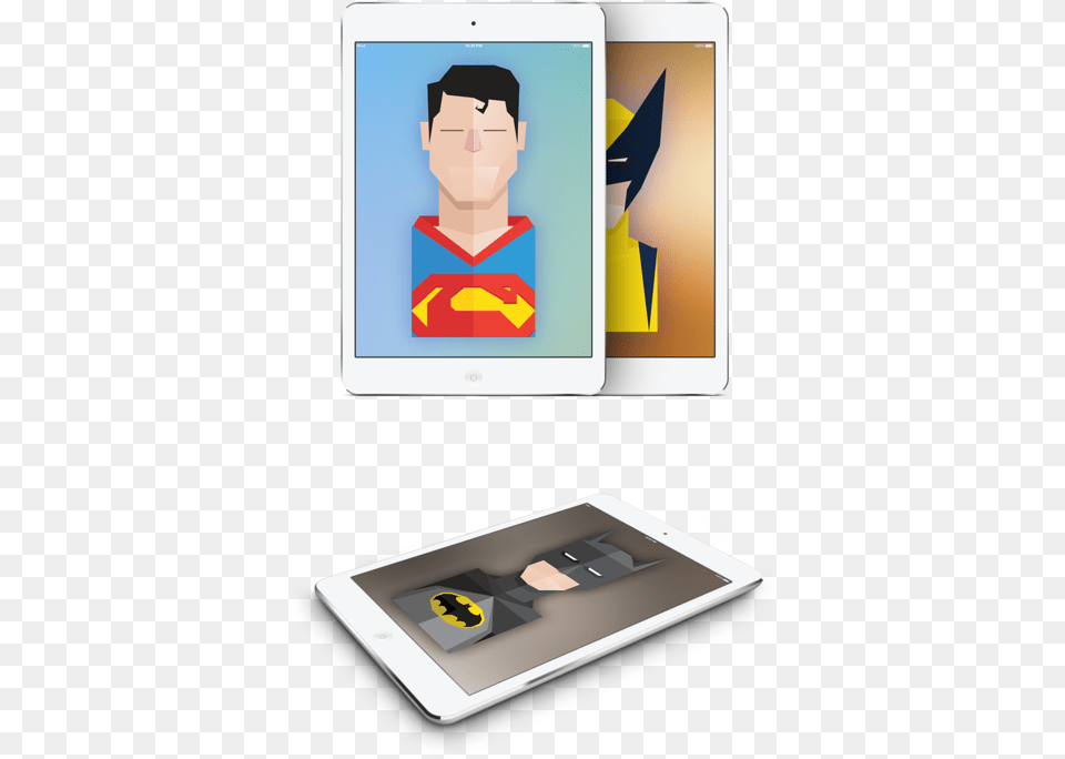 Superman, Tablet Computer, Computer, Electronics, Person Free Png Download