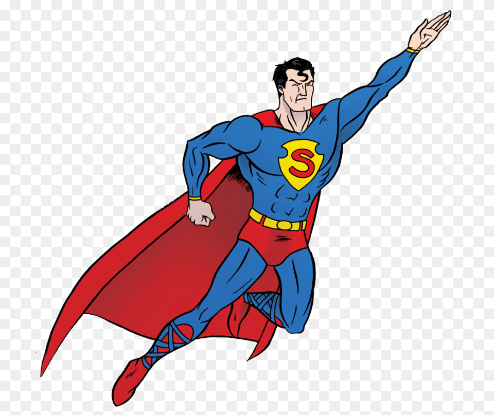 Superman, Adult, Person, Cape, Clothing Free Png