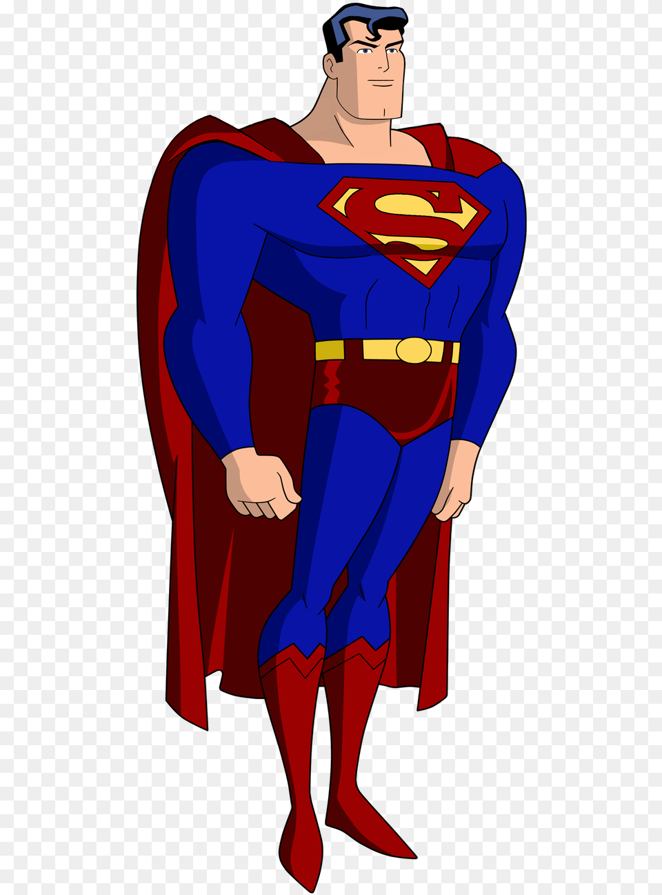 Superman Bruce Timm Style 2016 Custom By Noahlc Superman Justice League Unlimited, Cape, Clothing, Adult, Person Free Transparent Png